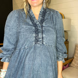 Denim & Daydreams Tiered Maxi Dress