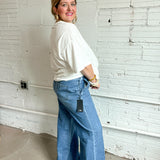 Pull On Wide Leg Jeans with Elastic Band - Hilo
