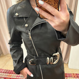 {Mumu} Stapleton Mini Dress - Caviar Faux Leather