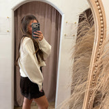 Latte Love Lace Mini Skirt - Espresso