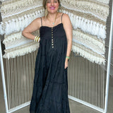 {MUMU} Gracie Midi Dress - Black Voile