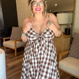 Chocolate Mousse Plaid Maxi Dress