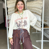 Party Rock Summer Stripe Pants - Brown