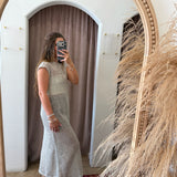 Made To Mesh Sequin Midi Dress - Cream