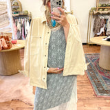 Washed Up Snap Denim Jacket - Cream