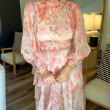 Orchid Bloom Midi Dress - Pink