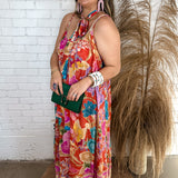 {Spell} Painters Garden Strappy Maxi Dress - Crimson