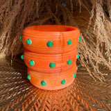 Rosa Coral And Jade Resin Bangle