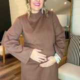 Mocha Bean Maxi Sweater Dress