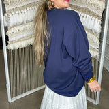 PRE ORDER ETA 5/9 Classic Crew USA Oversized Pullover - Navy