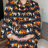 Horse Girl Fringe Mini Dress - Black