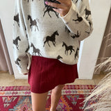 Roaming Horses Shadows Sweater - Cream