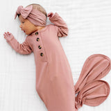 Blakely Knotted Gown - Newborn-3M