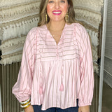 Summer Fun Striped Blouse - Pink