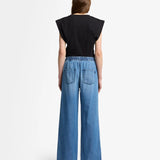 Pull On Wide Leg Jeans with Elastic Band - Hilo