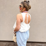 Crisp White Statement Bubble Top