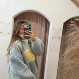 Blueberry Lemon Stripe Pullover Jacket
