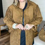 Country Camel Fringe Suede Jacket