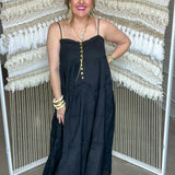 {MUMU} Gracie Midi Dress - Black Voile