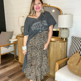 Spotted In Style Leopard Tiered Maxi Skirt
