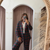Holiday Plaid Blazer - Green