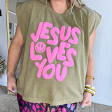 Jesus Loves You Oversized Tank
