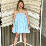 Meet Me In Seaside Ruffle Tunic Tank - Ocean Blue