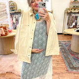 Washed Up Snap Denim Jacket - Cream