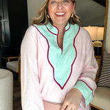 Western Barbie Color Block Dress - Pink
