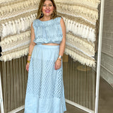 Hues Of Blue Eyelet Top