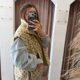Modern Dot Sherpa Vest - Cream