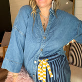 Mineral Washed Dark Denim Top