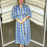 Poppy Plaid Midi Dress