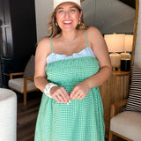 Lucky Clover Gingham Maxi Dress - Green