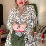 Wildflower Border Mini Shirt Dress