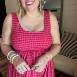 Cherry Gingham Maxi Dress