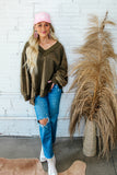 Only You Oversized Top- Olive