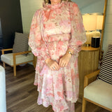 Orchid Bloom Midi Dress - Pink