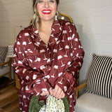 {MUMU} Classic PJ Set - Red Wine Silky