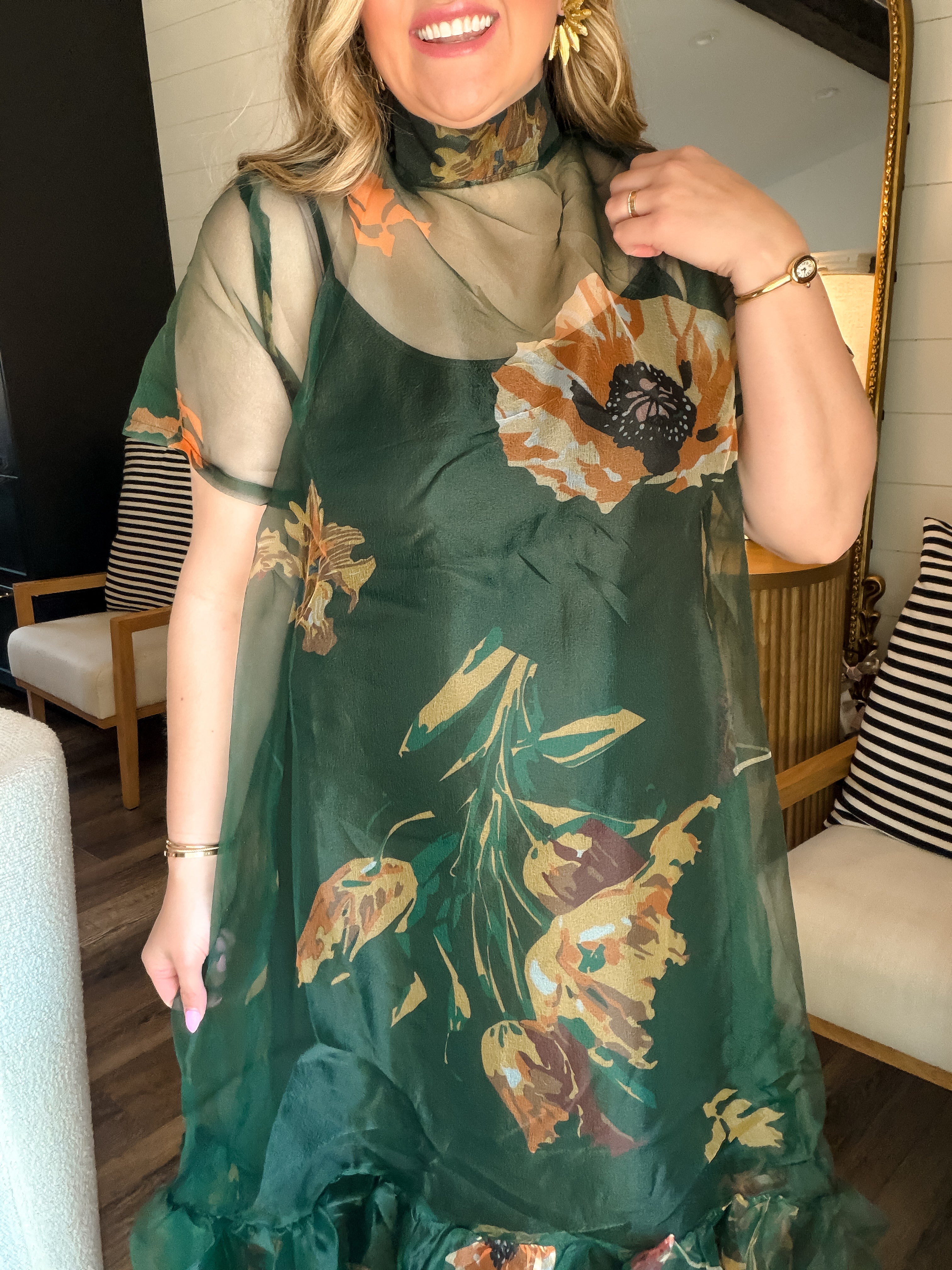 green petal dress Petal Grove Mini Dress in Green Multi Mint Julep