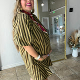 Puff Sleeve Mini Shift Dress - Taupe