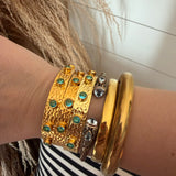 Aqua + Gold Bracelet Cuffs