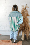 Oversized Button down- Green/Grey