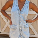 {MUMU} Wyatt Demim Vest - Twister Blue