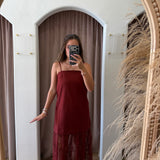 The Merlot Maxi Lace Dress
