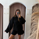 Yours Truly Sweater Set - Black