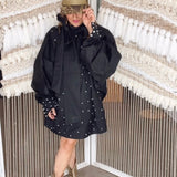 High Horses Pearl + Rhinestone Mini Dress - Black