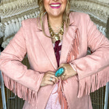 Boot Scootin' Fringe Blazer - Mauve