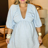 Atlantic Afternoon Blue Stripe Mini Dress