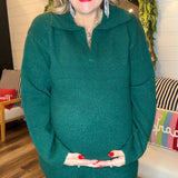 Sophisticated Polo Long Sleeve
Sweater Dress - Dark Green